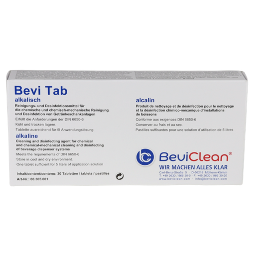 [BEV 88.305.001] Bevi Tab Alcalin - 30 Pastilles de Nettoyage Alcalin à dissoudre